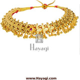Belpan Thushi-Kolhapuri Gold Plated Half Jhaler Thushi Online - Hayagi - Beeline  - 1