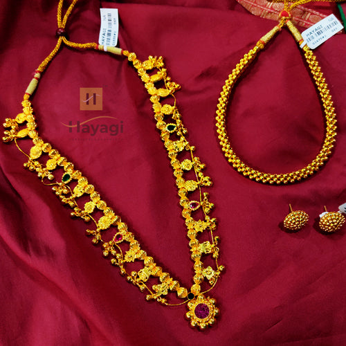 Maharashtrian Jewellery Combo Set- Saaj Thushi Set