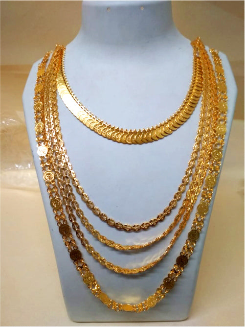 Traditional Festive Gold Gauri Ganesh Accessories Combo Set